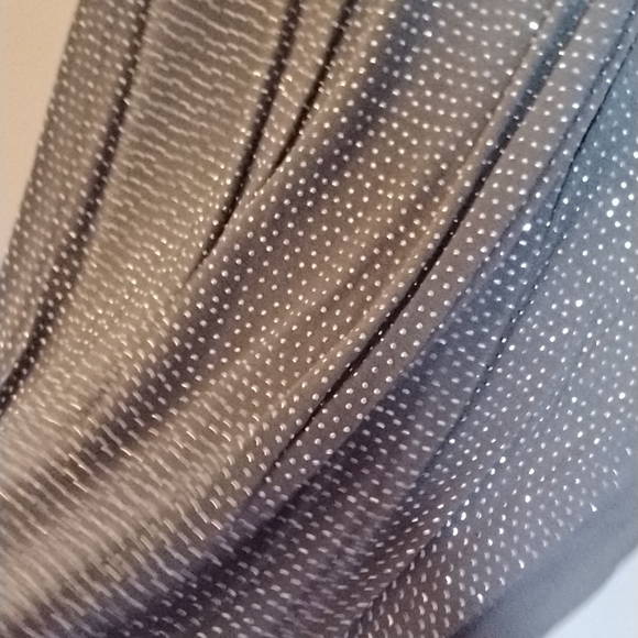 Gray Sequin Scoop Neck Flutter Sleeve Top - Picture 6 of 7